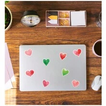50 件可爱心形水晶心情人节涂鸦贴纸，适用于电脑、手机、平板电脑、笔记本、日记本、学校用品、返校装饰贴纸 - 彩色 - 查看 8