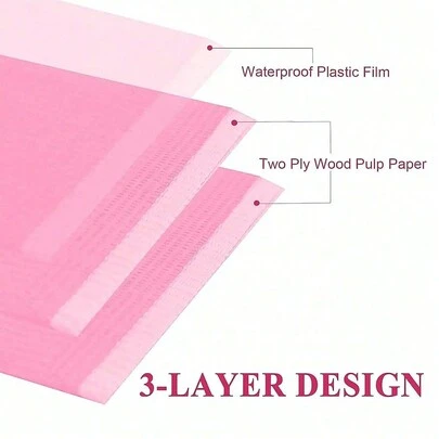 Disposable Pink Black Nail Art Table Mat 3 Lays Waterproof Foldable Clean Pads Tablecloth Cleaning Manicure Napkins,Multifunction Beauty Tattoo Dental Drapes Waterproof Tablecloth Manicure Tool