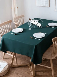 1 pieza Mantel rectangular de unicolor de poliéster resistente, adecuado para reuniones, fiestas, bodas, picnics, eventos, barbacoas, bufés, baby showers, interior y exterior, decoración diaria - Multicolor - Ver 56