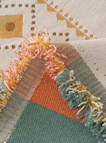 1 件波西米亚风提花雪尼尔沙发套 - 几何刺绣，防滑，沙发巾，宠物友好型，多用途家具保护套，适用于卧室客厅办公室 - 兼容多种沙发类型