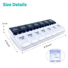 1pc Weekly Pill Organizer 2 Times A Day With Spring Open Design, 7 Day AM PM Pill Box Case With Large Separate Compartments To Hold 9 Fish Oils, Supplement, Medication