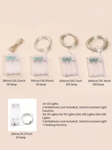 Lampki LED na baterie, dekoracja choinkowa, lampki nastrojowe z miedzianego drutu, lampki dekoracyjne na zewnątrz, lampki LED na baterie 1/3/5/10/20 m