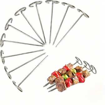 20 件/10 件/5 件空气炸锅配件，垂直串不锈钢烧烤棒，非常适合家庭、户外、节日、圣诞节和其他节日派对、生日派对餐具