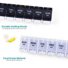 1pc Weekly Pill Organizer 2 Times A Day With Spring Open Design, 7 Day AM PM Pill Box Case With Large Separate Compartments To Hold 9 Fish Oils, Supplement, Medication