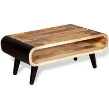 Rustic Wood Coffee Table 90x55 Cm Ideal For Living Room Decor - Multicolor - View 1