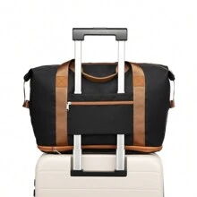 Borsone Espandibile Impermeabile da 36L con Beauty Case per Uomini e Donne Borsa da Palestra per il Weekend Set di Due Pezzi Bagaglio a Mano con Separazione Asciutto/Bagnato Resistente all'Acqua - Nero-1 - Visualizzare 11
