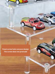 1 pièce Support d'affichage de modèle de voiture de bureau en acrylique transparent, étagère en acrylique transparent pour organiser les figurines, support d'affichage à étages pour poupées, vitrine d'organisation de décoration de bureau