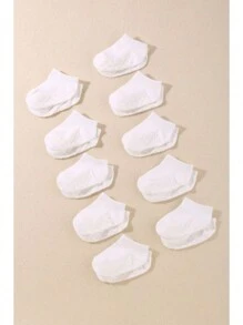 10双装幼儿防滑袜，可爱婴儿防滑中筒袜，新生儿防滑短袜 - 白色 - 查看 6