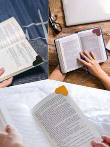 Leather Heart-Shaped Bookmark PU Leather Heart Shape Page Clips Cute Corner Bookmark Reading Enthusiast Book Accessory For Teachers Students Book Reading Lovers Suitable For Daily Use Travel And Home Use Travel Essentials