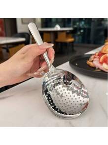 1PC/2pcs Large Stainless Steel Buffet Spoon, Large Serving Spoon, Party/Banquet/Buffet Spoon, Dishwasher Safe, Kitchen Silver Spoon, Practical Kitchen Gadgets For Family Use,School Supplies