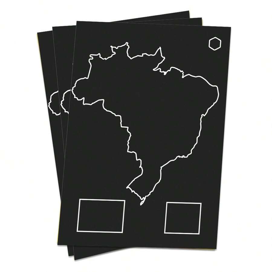 Magic paper educational map of brazil a4 1 scratching stick and 1 off