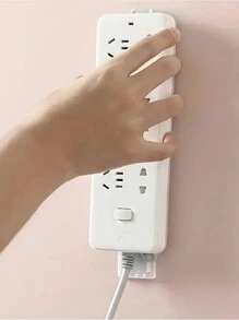 10 Packs Of Premium Adhesive Socket Holders - Easy Self-Adhesive Desktop Fixers For Cable Management - Slide-In Power Strip Holders With Strong Grip And Compact Design For Organized Workspace