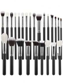 25Pcs Professional Makeup Brush Set Foundation Powder Concealer Eyeshadow Blending Blush Highlighter Natural-Synthetic Hair Brushes,Professional Makeup Brushes Set Suitable For Beginners And Professional Makeup Artists.(Black) - Multicolor - View 12