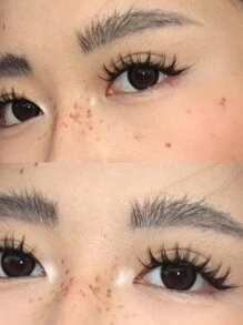 100pcs Natural Looking Soft Eyelashes Without Glue For Beginners, Cute Cartoon Pet Eyelashes Three-Part Segmented C-Curl False Eyelasheslash Clusters,Eyelash Clusters,Individual Eyelashes,Lashes,Fake Lashes - C - View 3