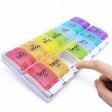 1pc Weekly Pill Organizer 2 Times A Day With Spring Open Design, 7 Day AM PM Pill Box Case With Large Separate Compartments To Hold 9 Fish Oils, Supplement, Medication