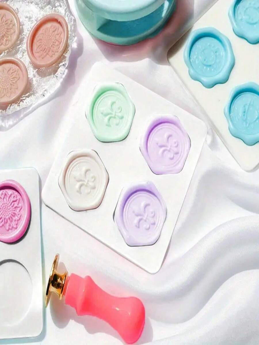Silicone Wax Seal Stamp Mold Kit - 1 Pc White Wax Seal Stamp Mold With Easy Release Design, Suitable For DIY Handicraft And Sealing, Adding Vintage Elegance To Your DIY Projects, Reusable High Temperature Resistant Seal Mold Pad