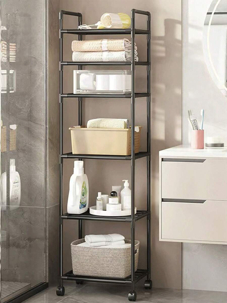 1 件装多层置物架（不含篮子），果蔬收纳架，多功能落地置物架，厨房配件，家居收纳整理用品，书架，情人节浴室装饰