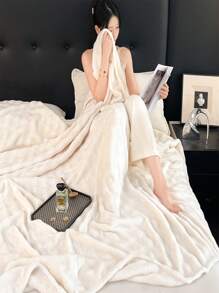 1 Stück extraweiches & flauschiges Kaninchenfell Wurfdecke, luxuriöse & flauschige Shaggy-Decke für Zuhause, Sofa, Wohnzimmer, geeignet für Queensize-/Kingsize-Bett