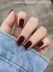 1pc 15ml Wine Red Gel Nail Polish Starter Pure Soak Off No Wipe Nail Gel Polish Suitable For All Seasons - Burgundy - View 4