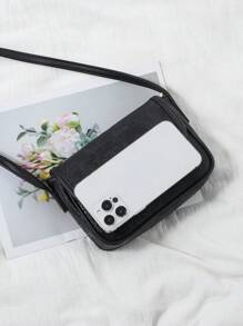 Torebka typu crossbody ze sztucznej skóry z wytłoczonym wzorem kwiatowym dla kobiet, modna, słodka torebka na telefon komórkowy, retro, swobodna torba na ramię