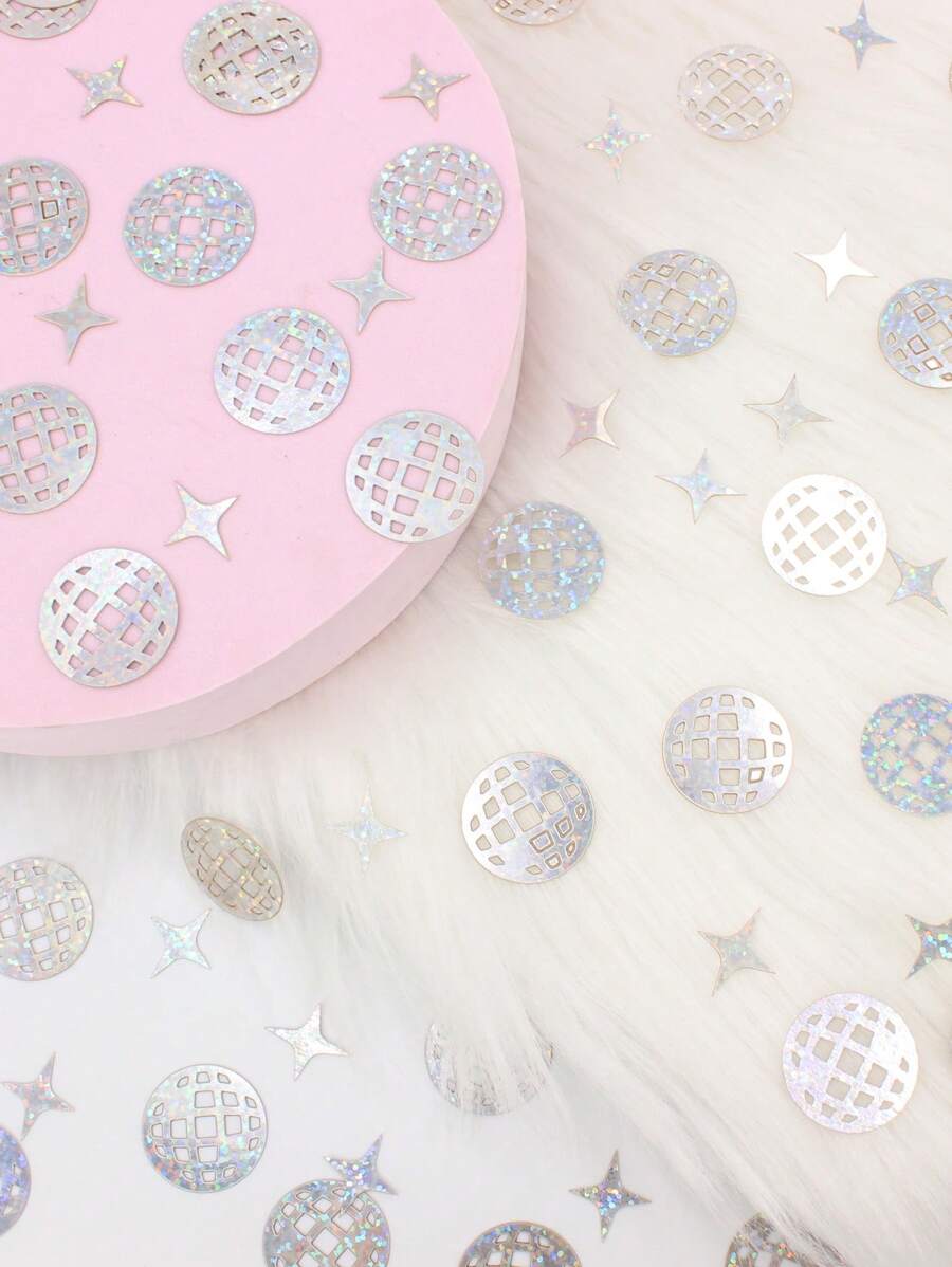 120pcs Disco Ball Confetti, Colorful Paper Sequins For Disco Ball Themed Party, Table Decor For Bachelorette Party, Wedding, Anniversary, 70s 80s Hippie Birthday Party, Christmas, New Year Glitter Party Supplies