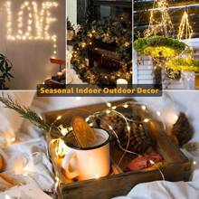 2 Packs Fairy Lamp Battery Powered String Lamp 12m 100 LED Mason Can Lamp Silver Wire Lamp Firefly DIY Party Wedding Christmas Valentine's Day Decoration (Warm White)
