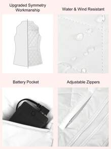 Gifts For Women Men And Friends, Heated Vest For Women With Battery Pack Electric Lightweight Women's Heated Vest Rechargeable Heated Jacket - White - View 4