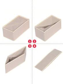 6pcs Fabric Underwear Storage Boxes, Home/Dorm Underwear, Socks, Clothing Storage Boxes, Drawer Style Wardrobe Organizers, Tidying Storage Boxes - Black - View 10