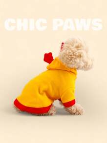 holdhoney 1pc Fashionable Holdhoney Pet Dog/Cat Clothes, Thick Hoodie Sweatshirt, Rooster Transformation, Soft & Comfortable, Autumn/Winter