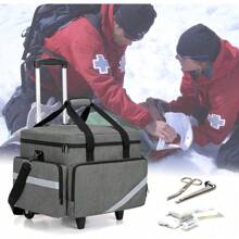 Trunab Rolling Medical Equipment Storage Bag,First Aid Kits Bag For Nurses And Doctors,EMT, EMS - 灰色 - 查看 7
