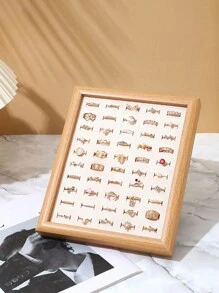 1 chiếc khay đựng khuyên tai bằng gỗ kiểu cổ điển, giá trưng bày trang sức, trang trí phòng. - Khay đựng trang sức bằng gỗ 20X23.8X3 - Xem 7
