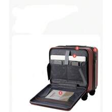 18 Inch Front Opening Multi-Function Carry-On Suitcase Business Password Case Spinner Luggage Travel Suitcase Suitcases Suit Case Travel Luggage Waterproof Carry On Suitcase Carry On Hand Luggage Summer Black Bag For School School Accessories School Stuff - Black - View 5