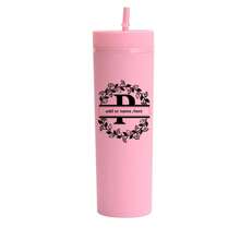 1pc Customized Name Initials A-Z Printed 16oz Plastic Water Bottle, 3 Color Options, Customized Name Tumbler Cup For Beverages, Flat Bottom Milk/Coffee Mug, Travel Accessory, Festival/Wedding Party Gift