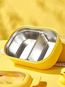 Customized Cute Stainless Steel Insulated Lunch Box, Cartoon Pattern, For Office Workers & Students, Divided Compartments, Adult Bento Box Baby Shower Family Decorations Gifts Winter Eve Gifts Back To School Winter Gift Ideas Boy Girl Valentine's Day Back To School Winter Gift Ideas Boy Girl Valentine's Day