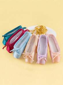 Handmade Ballet Dance Toe Shoes Jewelry Mini Shoes Satinkey Chain,Equipped With A Bow With Pearls,Can Be Used As Bag Accessories, Keychains, Phone Chains, Etc, With 6 Colors To ,Choose From, Fashionable Matching Items, Can Be Given To Friends Who Are Studying Ballet,Family, Colleagues, Relatives, Etc,Personalized Gifts For Family And Friends, Travel Accessories Car Accessories Bag Charm Backpack For School