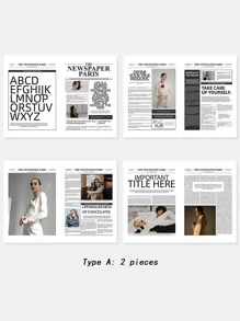 Set de 2 fondos de fotografía comercial con motivos de periódicos en inglés, accesorios decorativos para fotografía callejera y estilo "Ins", perfectos para decorar habitaciones y dormitorios, decoración de otoño