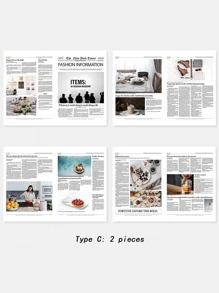 Set de 2 fondos de fotografía comercial con motivos de periódicos en inglés, accesorios decorativos para fotografía callejera y estilo "Ins", perfectos para decorar habitaciones y dormitorios, decoración de otoño