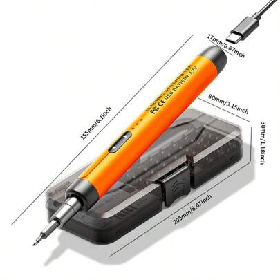 46in1 Mini Precision Electric Screwdriver, Quiet, Rechargeable, High Torque, Multi-Function, Portable, Electric Tool Kit With Transparent Tool Box, For Computer, Phone Repair Tools