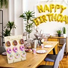 1 pièce, Présentoir à beignets en bois, Panneau d'affichage mural à beignets, Support à beignets en bois pour décoration de fête, mariage, anniversaire, fournitures de fête