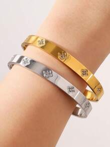 Vòng tay Zirconium Clasp cho nữ trang sức tay bằng thép titan cao cấp - Nhiều màu - Xem 2
