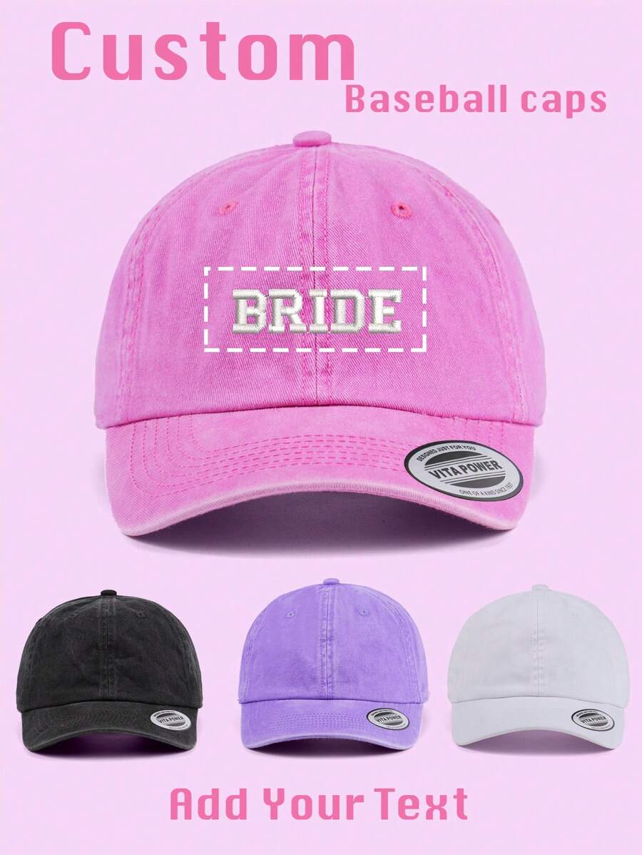 1 pieza, Gorra personalizada unisex, Gorra bordada personalizada, Gorra de papá personalizada, Gorra de béisbol con logotipo bordado, Gorra personalizada, Gorra de despedida de soltera - Multicolor - Ver 1