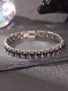 Camhanno 1 件简约、时尚、优雅的不锈钢两种尺寸可选 7 种不同款式的表带手链，独特时尚，展现个性化，适合度假、日常生活和节日佩戴，可作为送给男朋友/父亲的礼物 - 彩色 - 查看 6