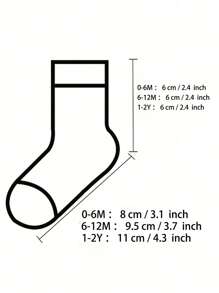 6/10/12 Pairs Unisex Baby/Toddler Mid-Calf Socks, Minimalist Style Neutral Infant Socks