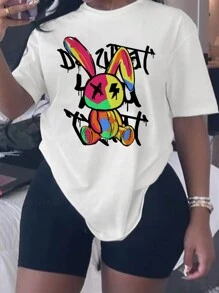 Women Loose Fit T-Shirt, Casual, Simple, Sporty, Fitness, Outdoor