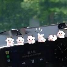 6pcs Brave Bull Decor Figurines, Creative Car Dashboard/Desktop Ornaments