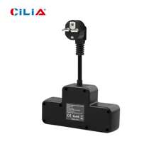 CILIA CILIA 1/2pcs Plug Power Strip , Power Extender , 3-IN-1 Outlet Adapter , With 10 CM Extension Cord , Simple And Portable For Home, Office, Industry, White/Black