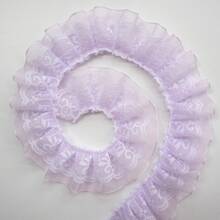 Pleated Organza Lace Edge Trim Ribbon 4 CM Wide Assorted Colors Trimming Ruffle Fabric Embroidered Sewing Craft Wedding Bridal Dress Party Decoration Clothes Embellishment
