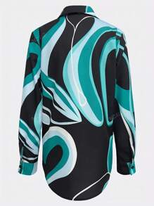 Women's Casual Striped Long Sleeve Single-Breasted Loose Shirt, For Autumn
