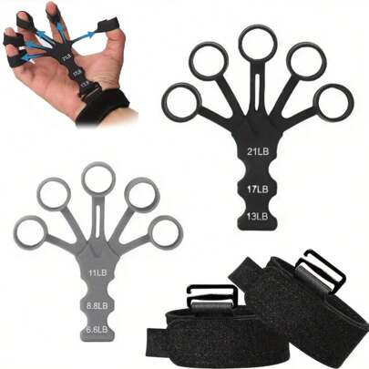 ZM Health Finger Grip Strengtheners, Wrist Tension Trainers, Hand Strength Strengtheners, Five-Finger Flexion Exercises For Muscle Building Gym Accessories, Sports, Gym, Home Workout, Hand Grip