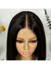 12Inch Discount 2X6 Lace Wig Human Hair Straight Hair Short Bob For Women Natural Color Black 250% Density Transparent Lace Around Baby Hair Straight Human Hair Bob Wigsfor Women Day Use Women's Use Natural Beautiful Soft Beginner's Use Wigs Human Hair Wigs Human Hair Baby Hair For Women Lace Front Wigs Human Hair Christmas Suitable As Women's Gift (10,12Inch) - Black - View 3